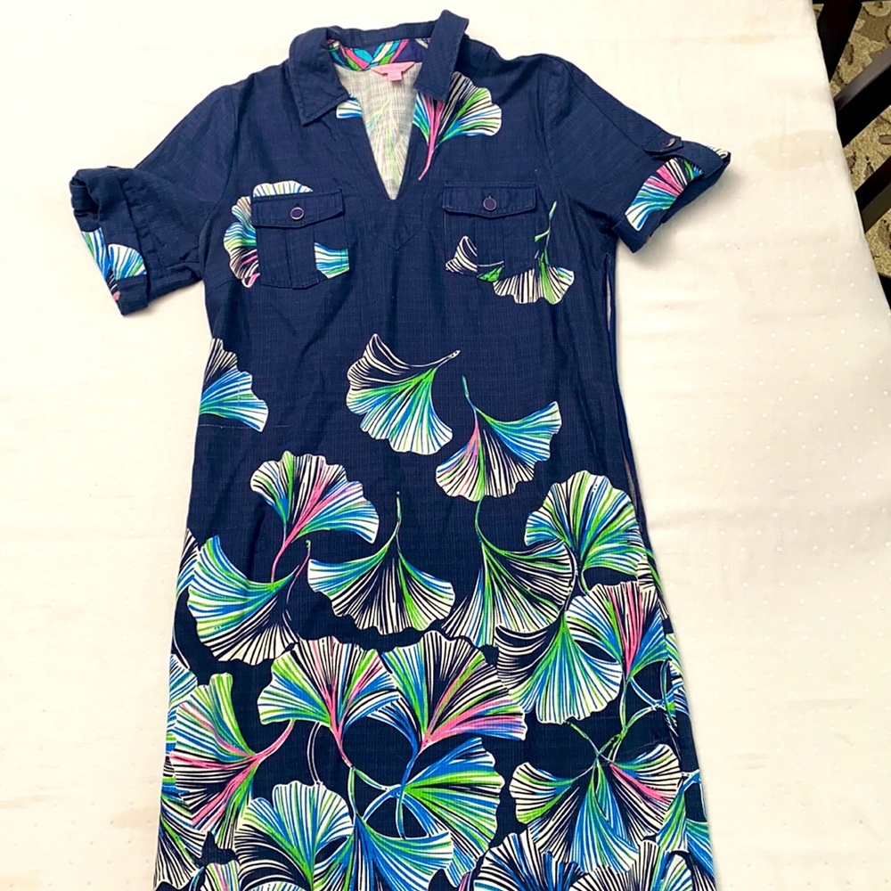 Lilly Pulitzer Denim Shirt Dress 12